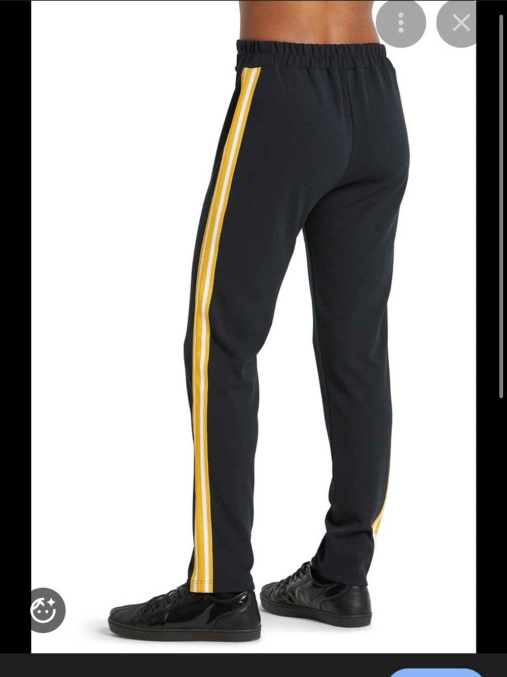 VARSITY SPIRIT  Black Jogger Sweatpants with Yellow Side Stripe